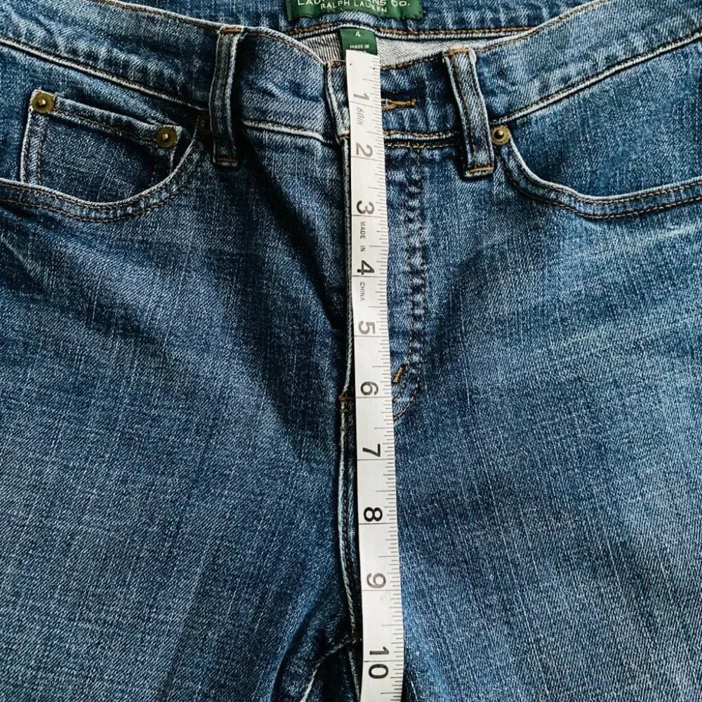 LRL Lauren Ralph Lauren Classic Straight Jeans Sz 4 Medium Wash - Picture 8 of 14